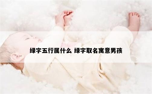 绿字五行属什么 绿字取名寓意男孩